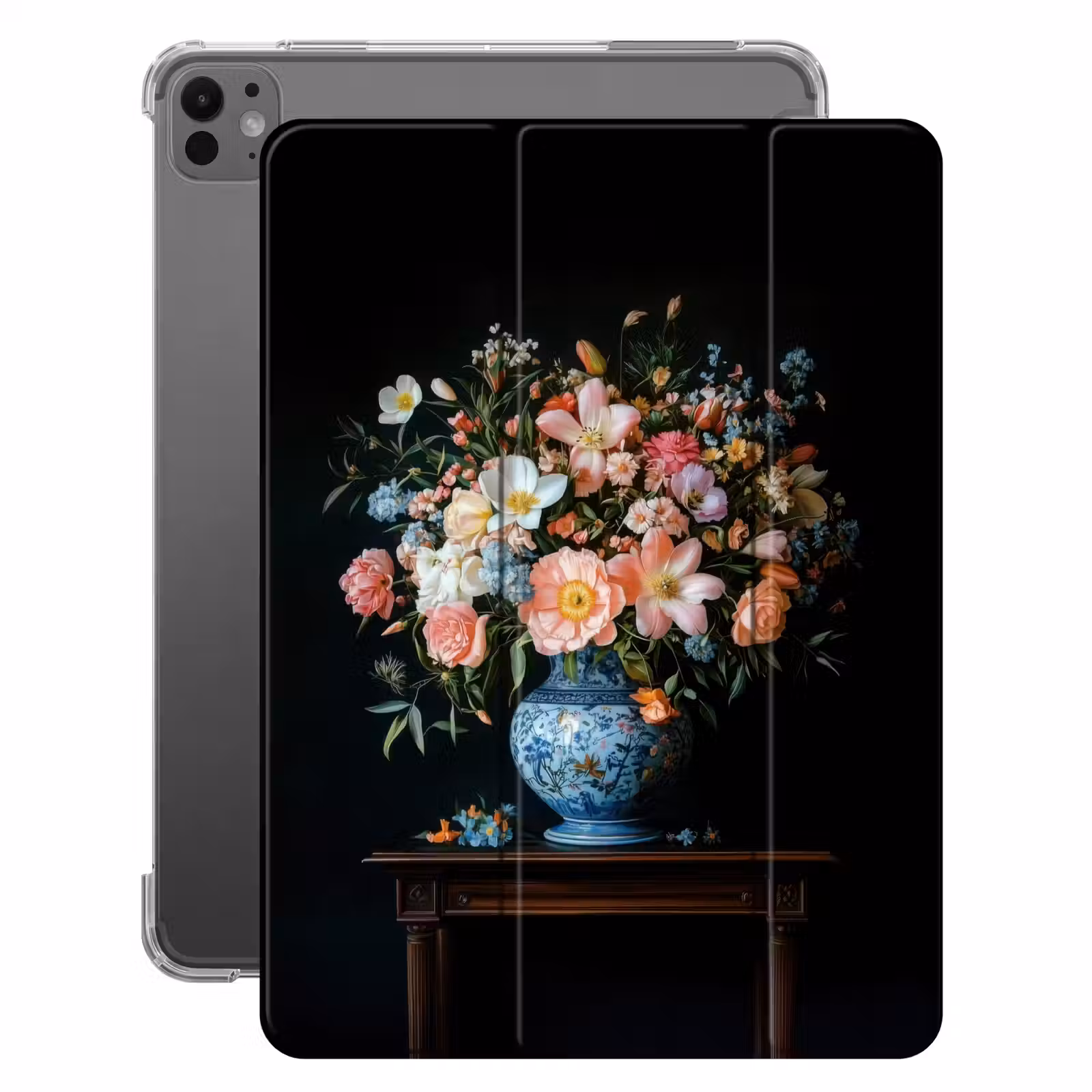 iPad-Hülle - Rosa - Blumen - Vase - Farben — 1