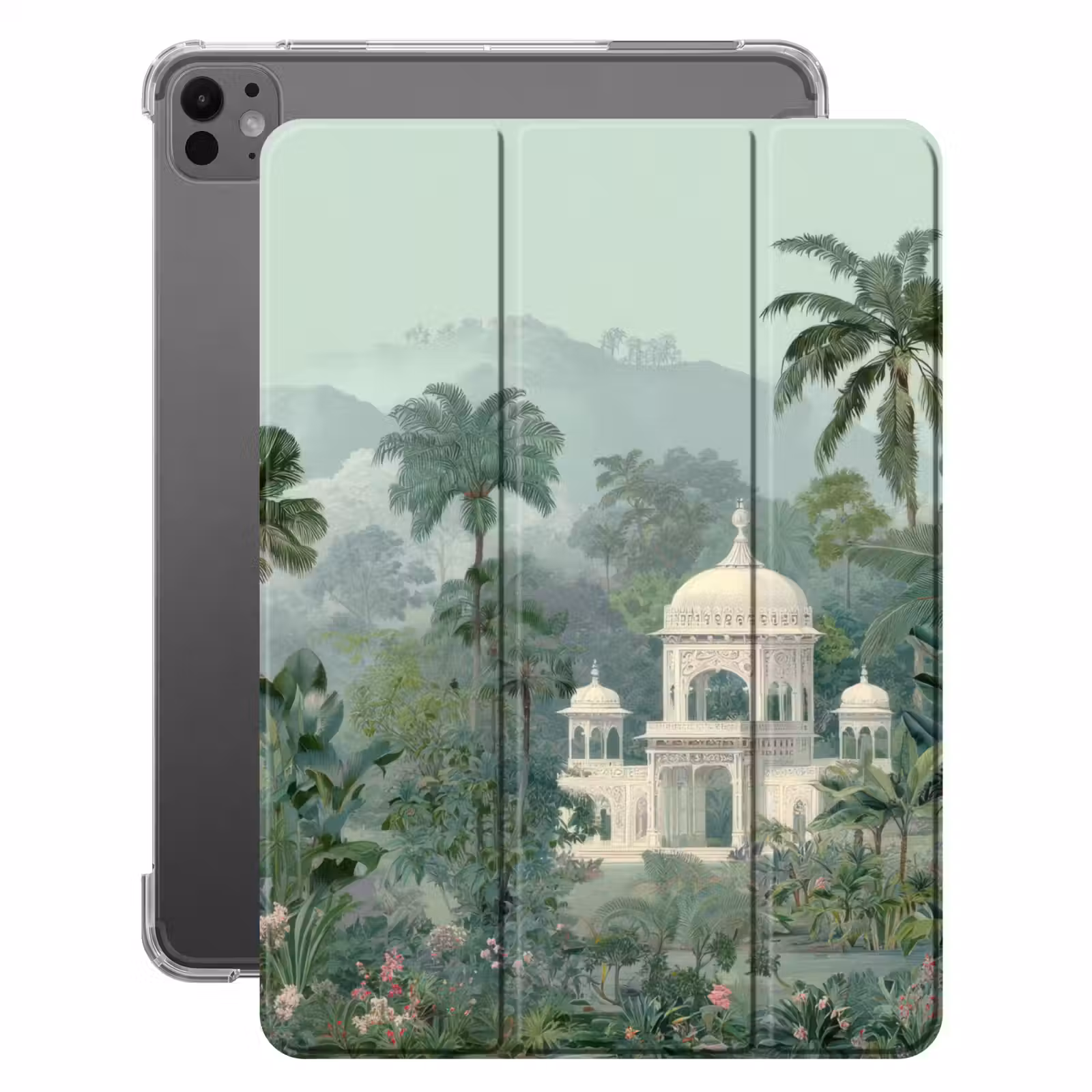 iPad-Hülle - Tropischer Garten - Kuppelgebäude - Blumen — 1