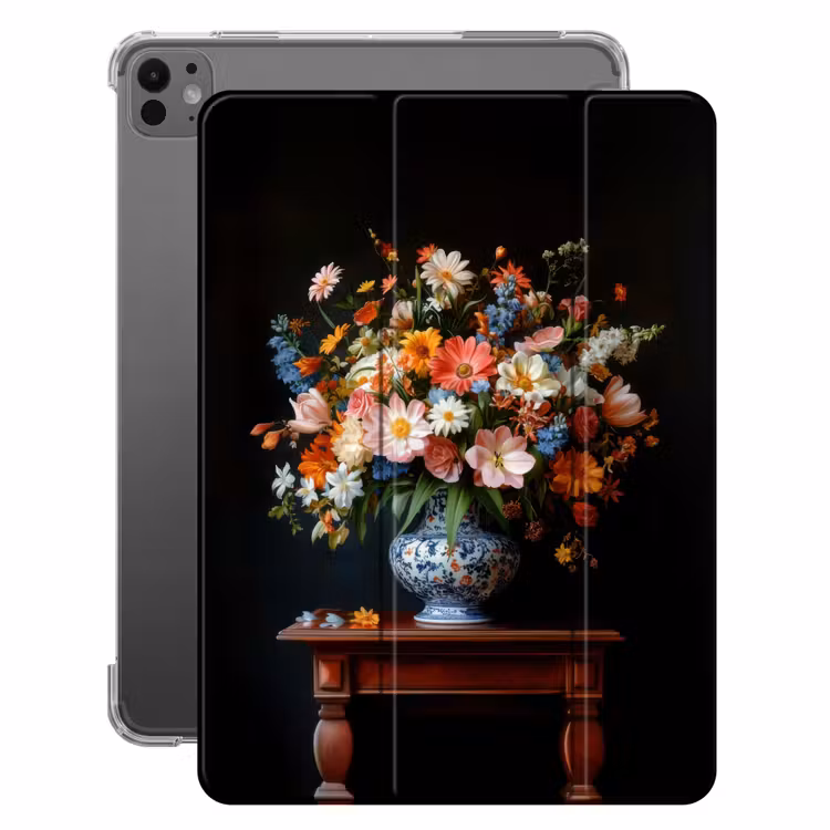 iPad-Hülle - Blumenstrauß - Rosa - Vase — 1
