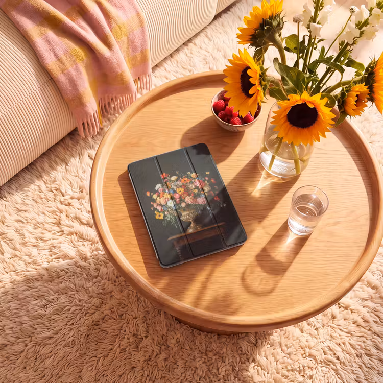 iPad-Hülle - Gold - Blumen - Farben - Vase — 2