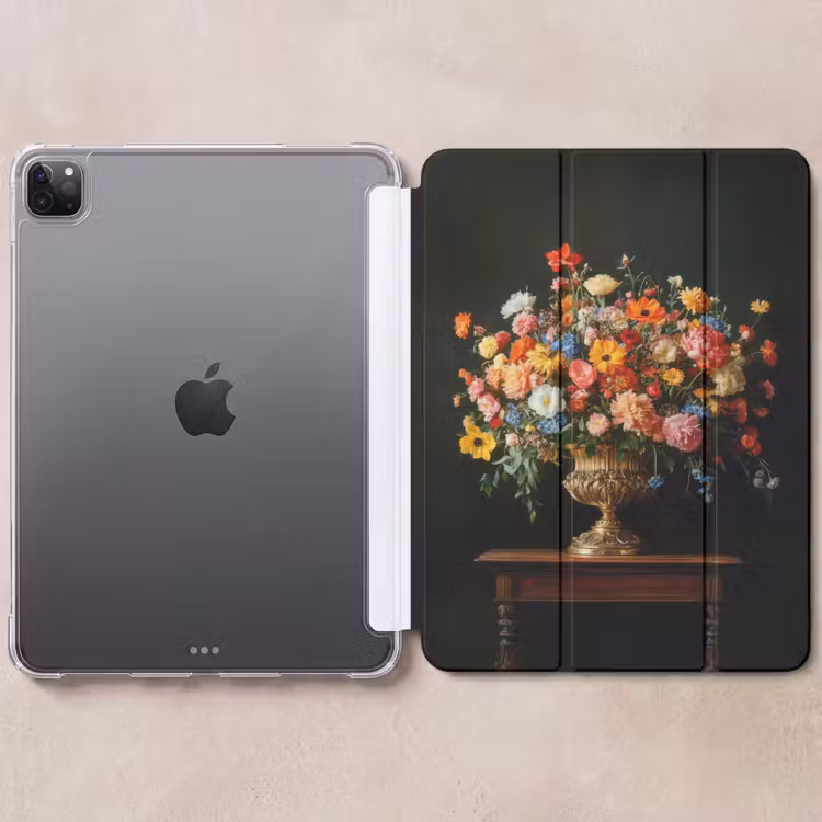 iPad-Hülle - Gold - Blumen - Farben - Vase — 6