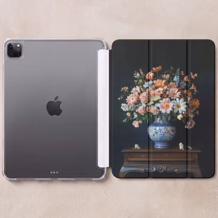 iPad-Hülle - Holz - Vase - Farben - Blumen — 6