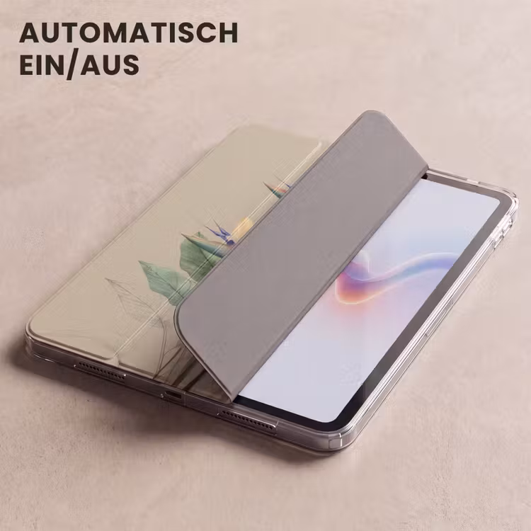 iPad-Hülle - Paradiesvogelblüten - Blaugrüne Blätter - Beige — 5