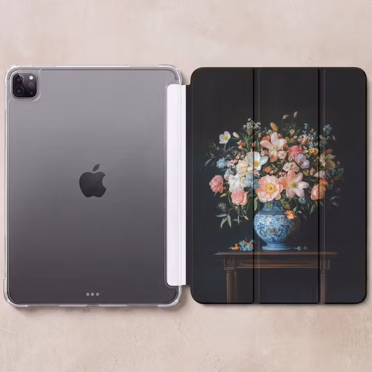 iPad-Hülle - Rosa - Blumen - Vase - Farben — 6