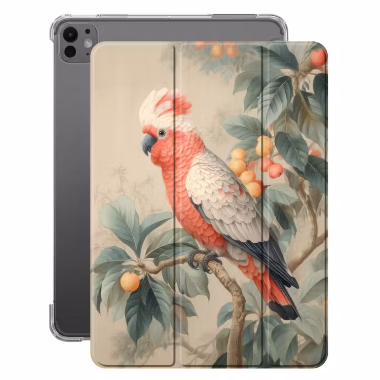 iPad-Hülle - Rosahaubenkakadu - Zweig mit Früchten - Blätter — 1