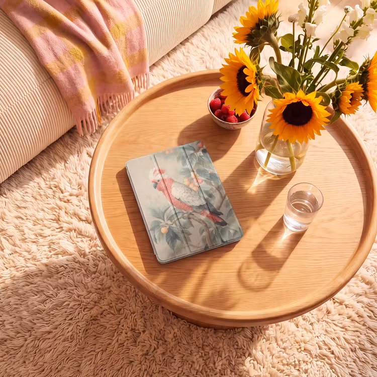 iPad-Hülle - Rosahaubenkakadu - Zweig mit Früchten - Blätter — 2