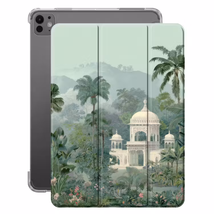 iPad-Hülle - Tropischer Garten - Kuppelgebäude - Blumen — 1