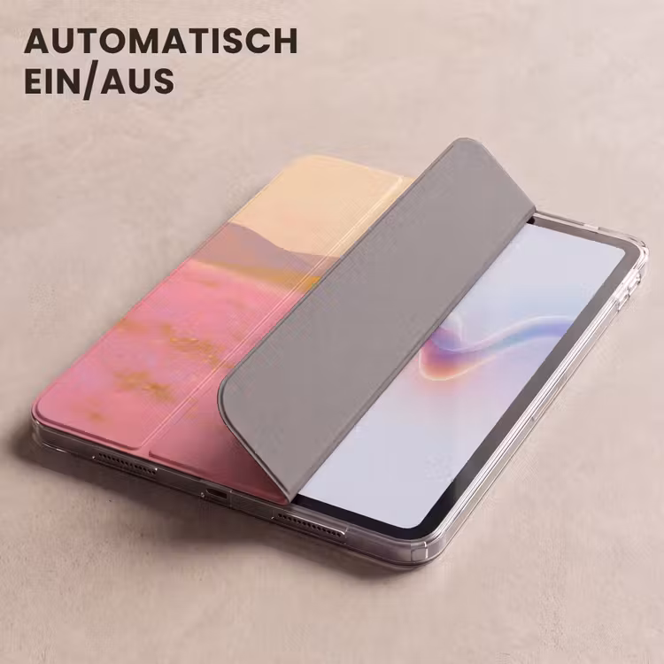 iPad-Hülle - Blumenwiese - Hügel - Scherenschnitt - Rosa — 5