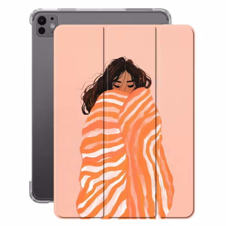 iPad-Hülle - Mädchen - Decke - Gestreift - Orange — 1