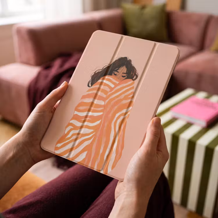 iPad-Hülle - Mädchen - Decke - Gestreift - Orange — 4