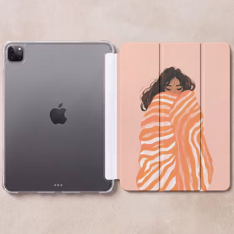 iPad-Hülle - Mädchen - Decke - Gestreift - Orange — 6