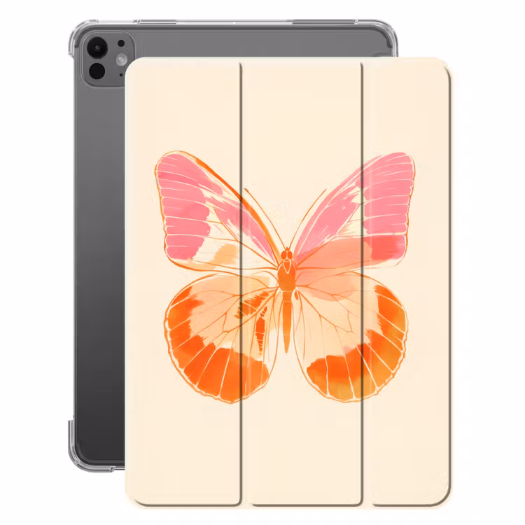 iPad-Hülle - Orange - Schmetterling - Minimalistisch — 1