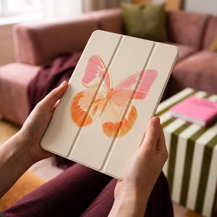 iPad-Hülle - Orange - Schmetterling - Minimalistisch — 4