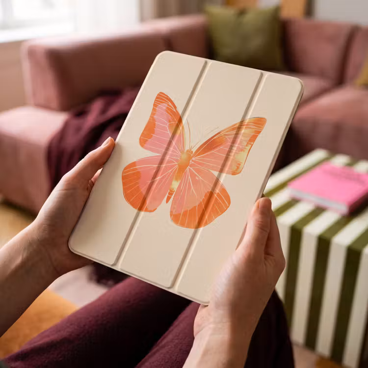 iPad-Hülle - Schmetterling - Minimalistisch - Rosa — 4