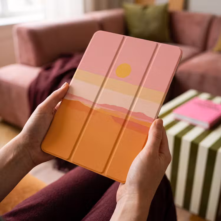 iPad-Hülle - Sonne - Abstrakt - Landschaft - Orange — 4