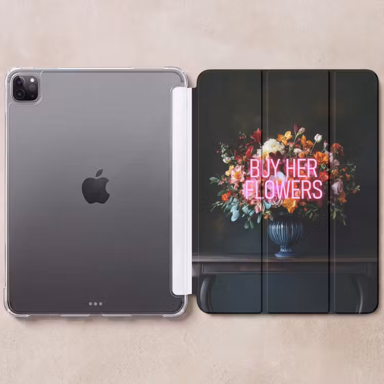 iPad-Hülle - Zitat - Blumen - Vase - Neon — 6