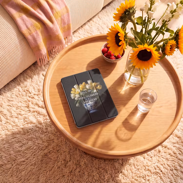 iPad-Hülle - Zitate - Blume - Tulpe - Gelb — 2