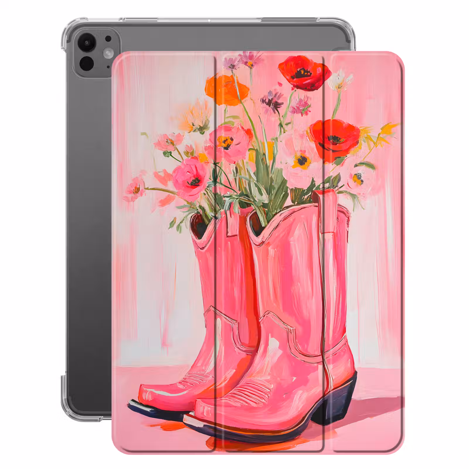 iPad-Hülle - Rosa - Blumen - Cowboy — 1