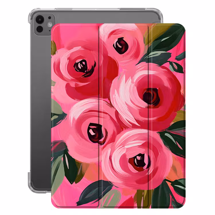 iPad-Hülle - Blumen - Farbe - Rosa — 1