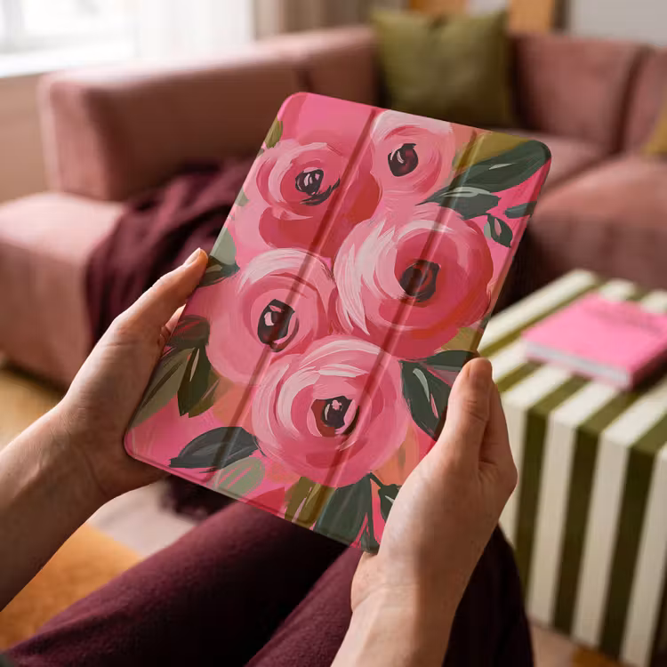 iPad-Hülle - Blumen - Farbe - Rosa — 4