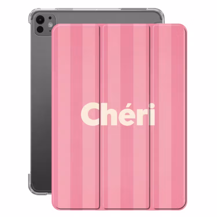 iPad-Hülle - Gestreift - Rosa - Chéri — 1