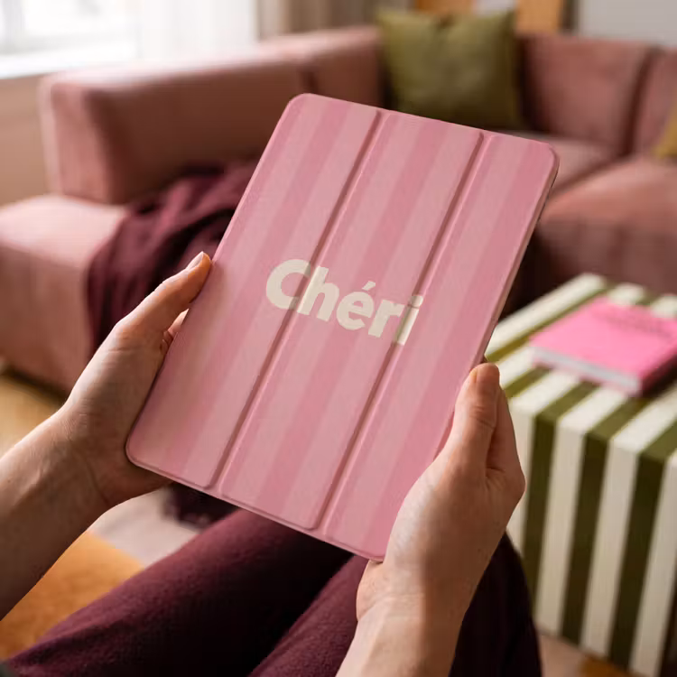 iPad-Hülle - Gestreift - Rosa - Chéri — 4