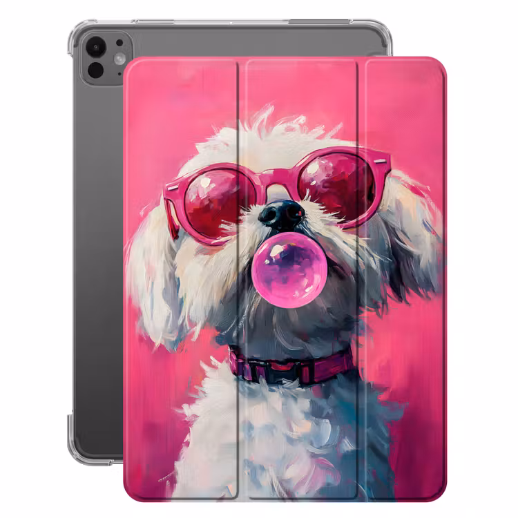 iPad-Hülle - Rosa - Hund - Blase — 1
