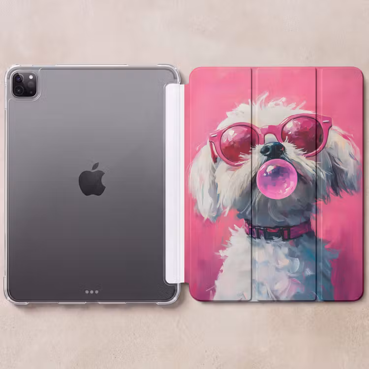 iPad-Hülle - Rosa - Hund - Blase — 6
