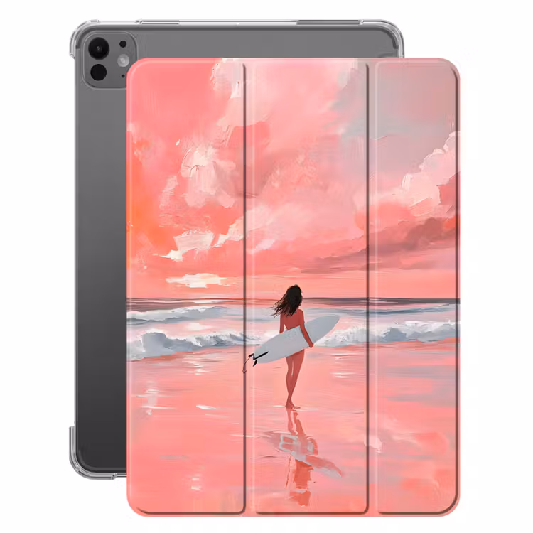 iPad-Hülle - Rosa - Surfen - Meer — 1