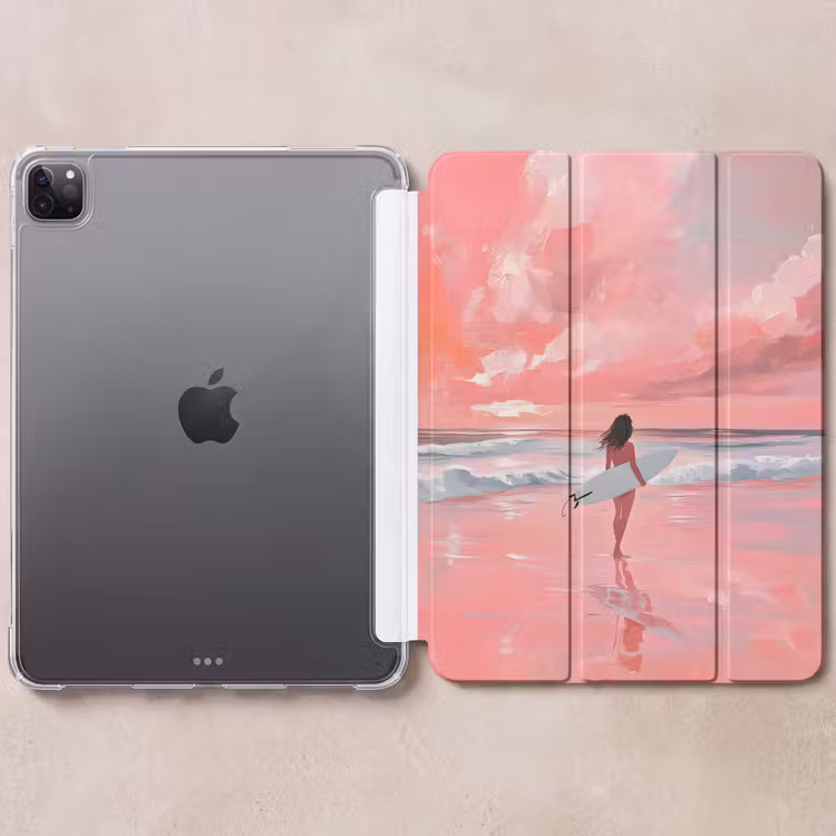 iPad-Hülle - Rosa - Surfen - Meer — 6