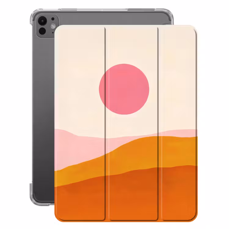 iPad-Hülle - Sonne - Hügel - Abstrakt - Rosa — 1