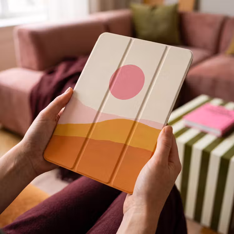 iPad-Hülle - Sonne - Hügel - Abstrakt - Rosa — 4