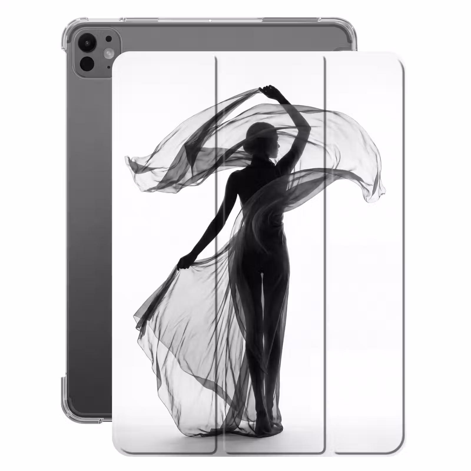iPad-Hülle - Frau - Schleier - Porträt - Schwarz - Weiß - Künstlerisch — 1