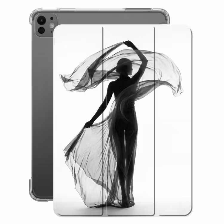 iPad-Hülle - Frau - Schleier - Porträt - Schwarz - Weiß - Künstlerisch — 1