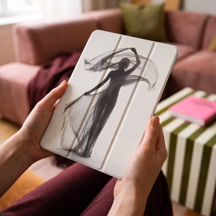 iPad-Hülle - Frau - Schleier - Porträt - Schwarz - Weiß - Künstlerisch — 4