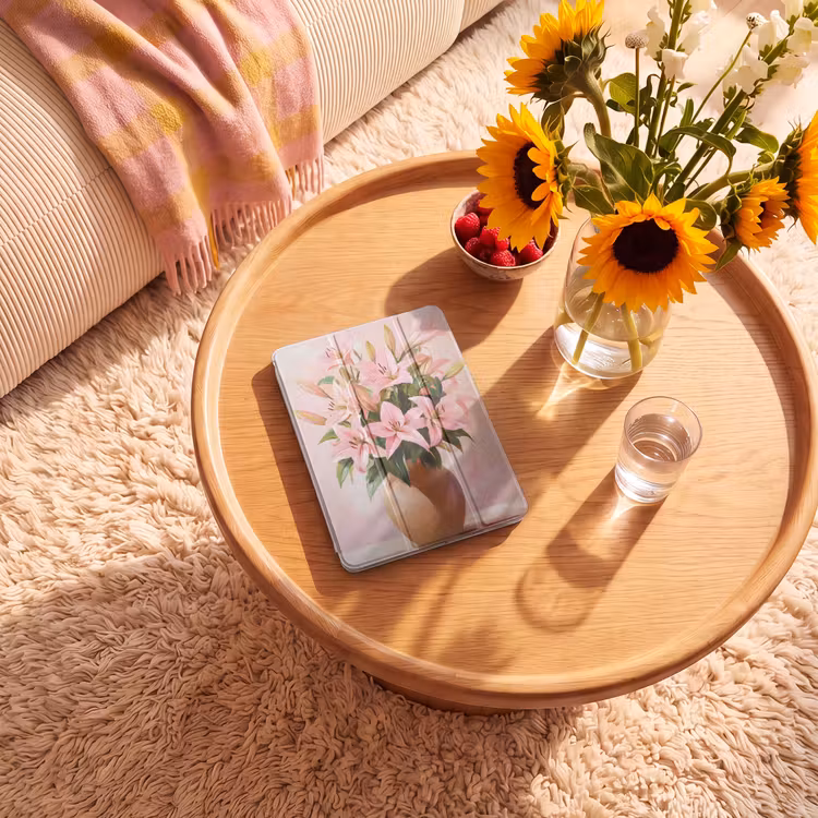 iPad-Hülle - Vase - Blumen - Rosa — 2