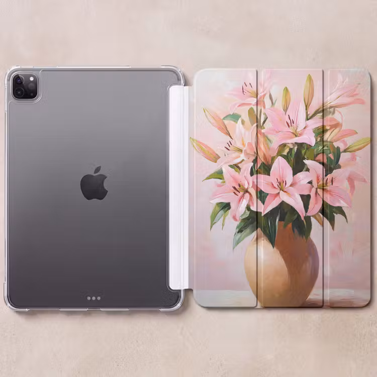 iPad-Hülle - Vase - Blumen - Rosa — 6