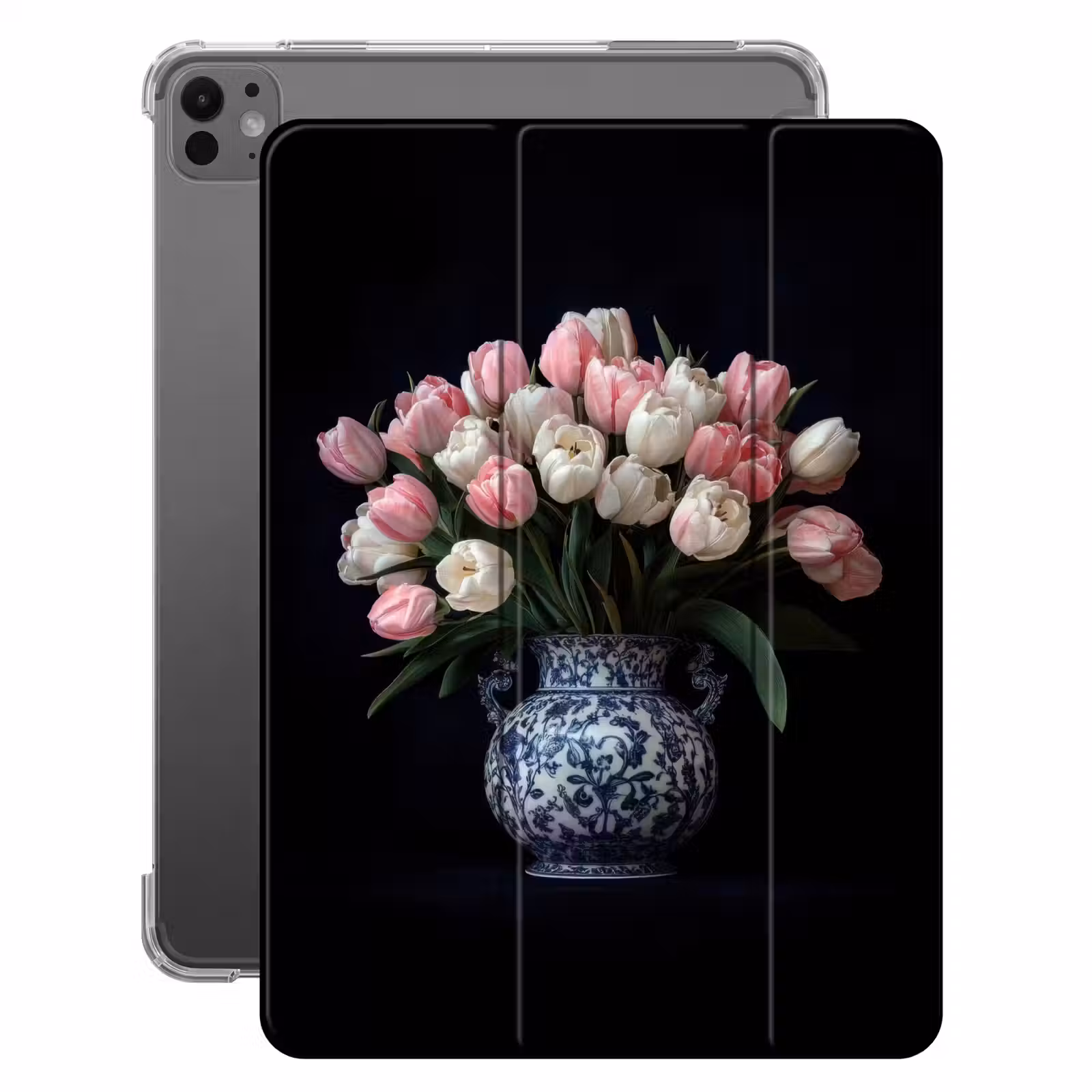 iPad-Hülle - Blumen - Rosa - Tulpen - Vase — 1