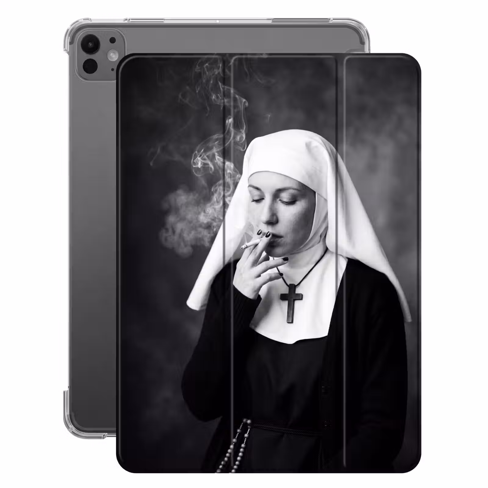iPad-Hülle - Nichtraucher - Porträt - Schwarz - Weiß - Rebellen — 1