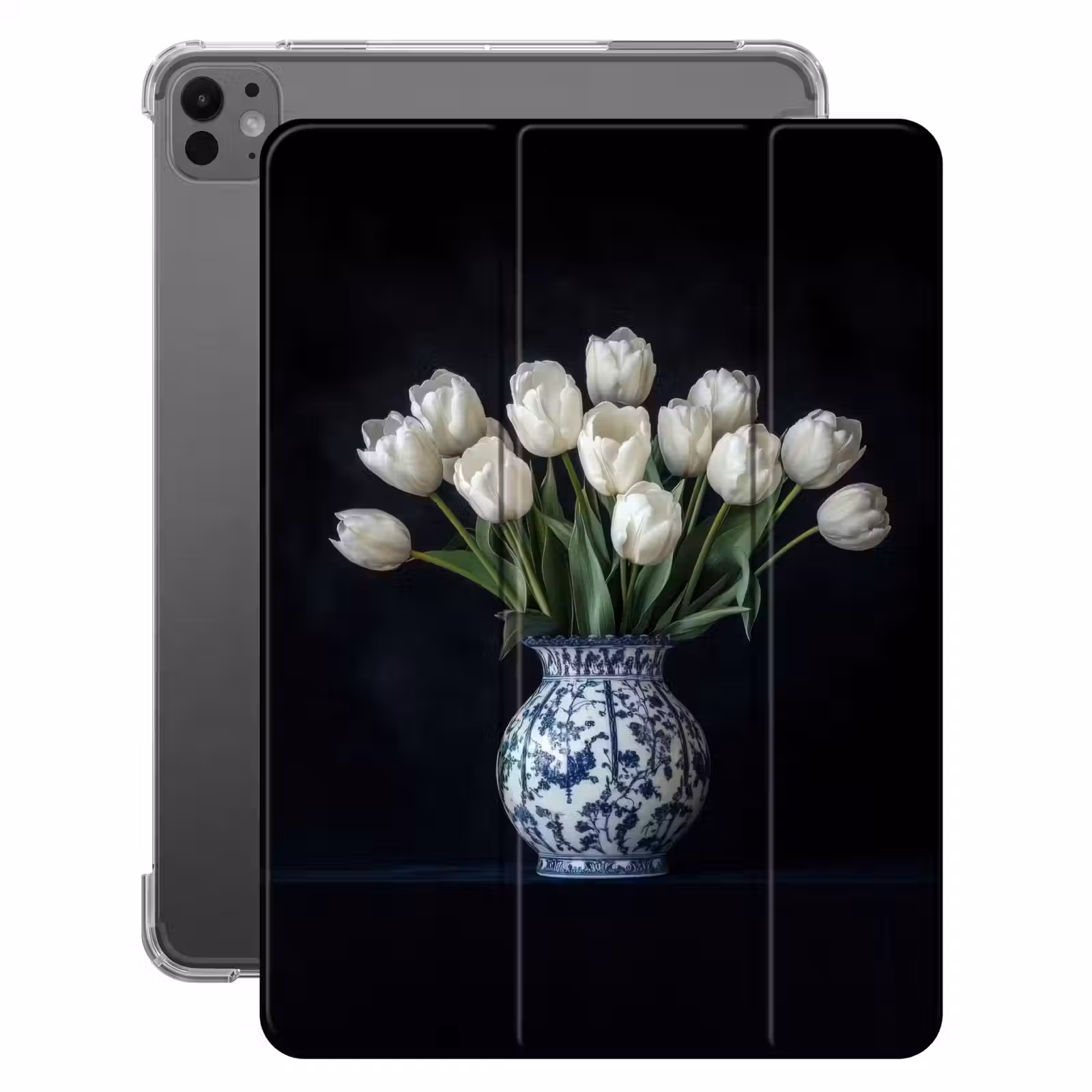 iPad-Hülle - Weiß - Blumen - Tulpen - Vase — 1