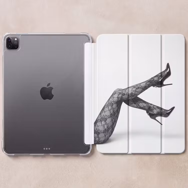 iPad-Hülle - Beine - Spitze - Absätze - Schwarz - Weiß - Herausfordernd — 6