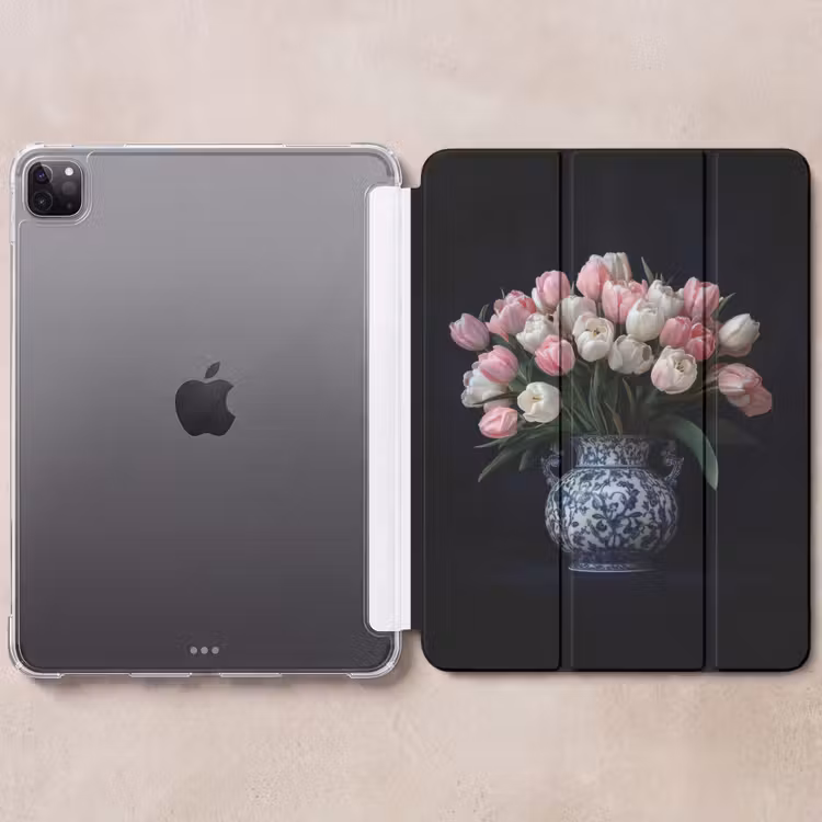 iPad-Hülle - Blumen - Rosa - Tulpen - Vase — 6