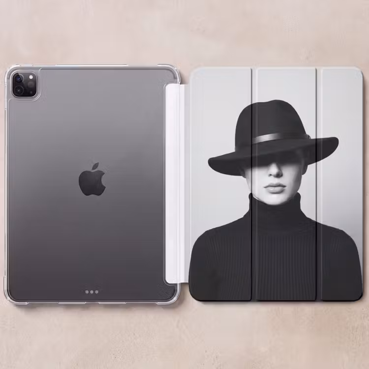 iPad-Hülle - Frau - Schatten - Schwarz - Weiß - Mysteriös — 6