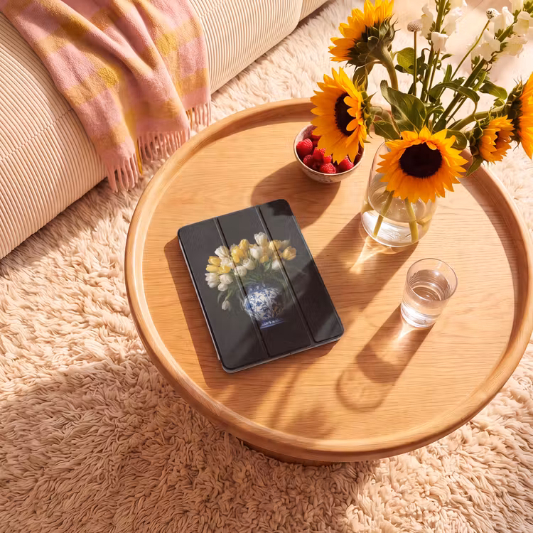 iPad-Hülle - Gelb - Tulpen - Vase - Blumen — 2