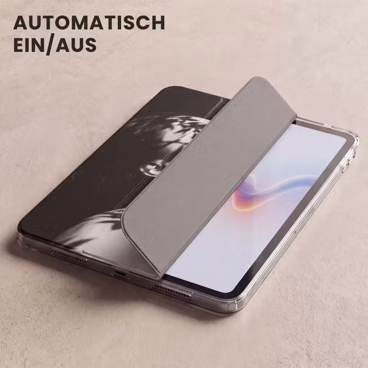 iPad-Hülle - Gesicht - Schatten - Laub - Schwarz - Weiß - Intim — 5