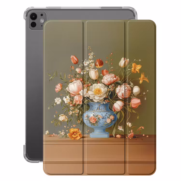 iPad-Hülle - Neutral - Blumen - Blumenstrauß - Vase — 1