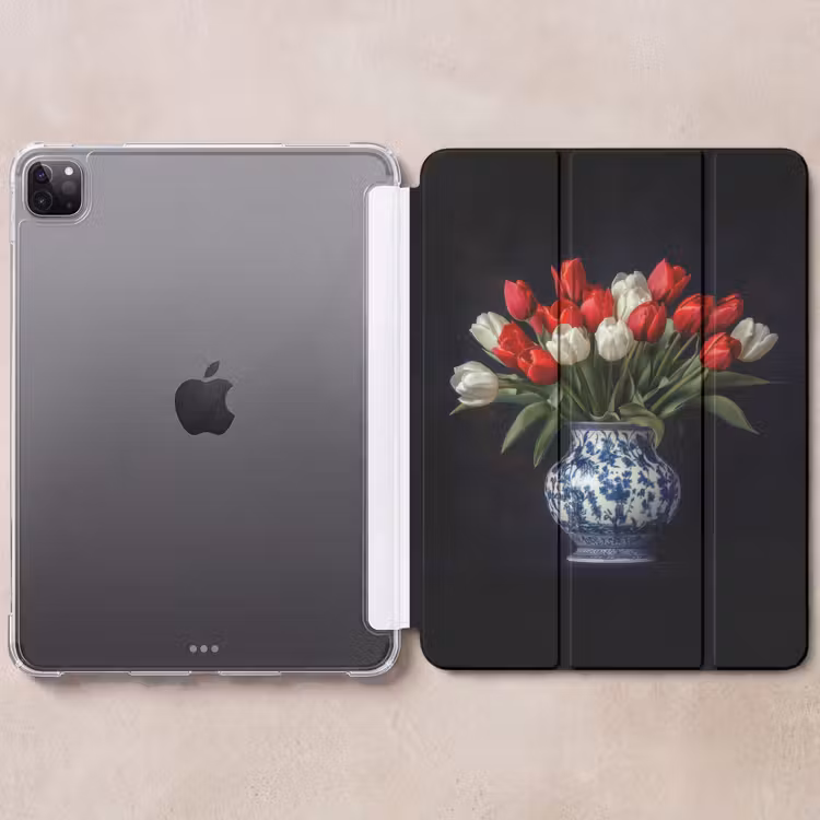 iPad-Hülle - Rot - Blumen - Tulpen - Vase — 6