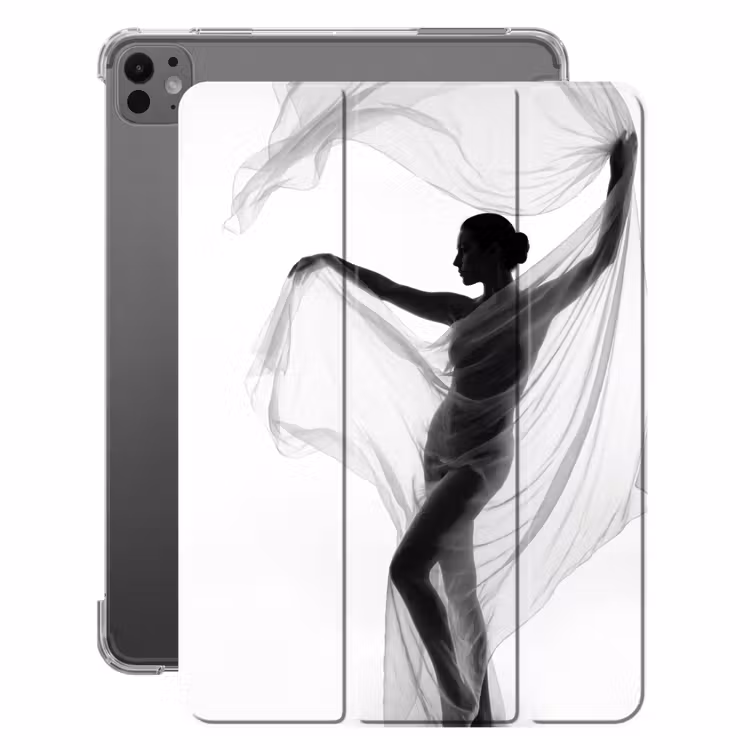 iPad-Hülle - Silhouette - Schleier - Formen - Schwarz - Weiß - Sinnlich — 1