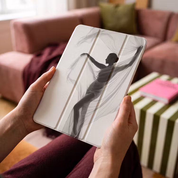 iPad-Hülle - Silhouette - Schleier - Formen - Schwarz - Weiß - Sinnlich — 4