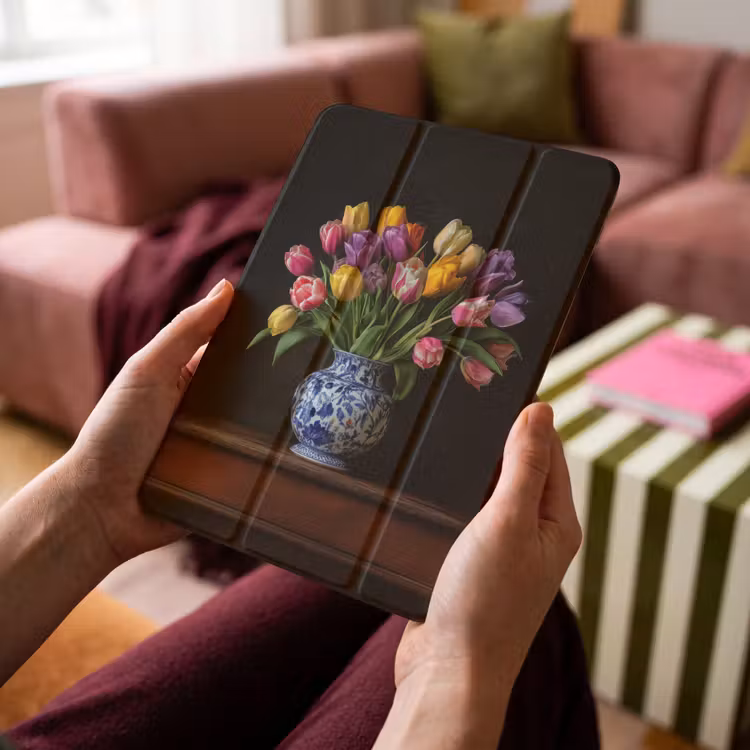iPad-Hülle - Tulpen - Farben - Vase — 4